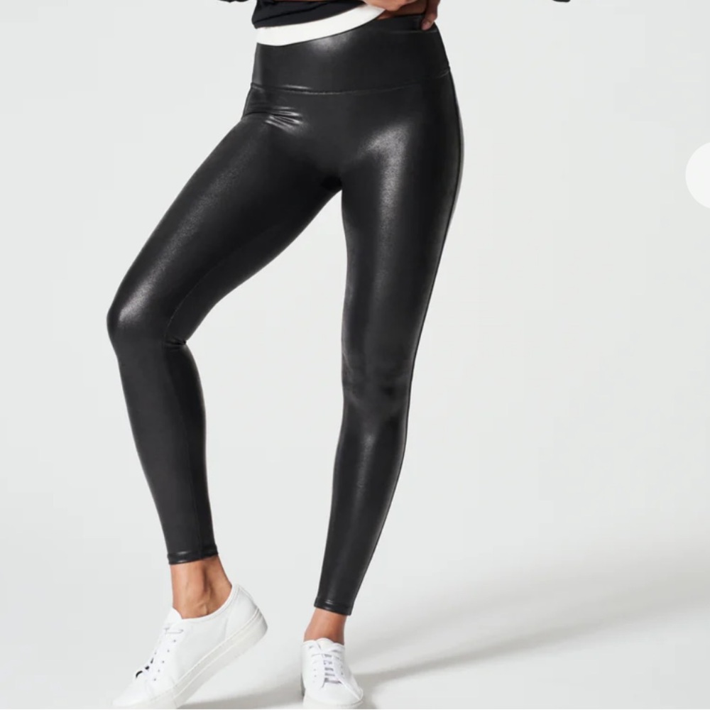 SPANX Black Faux Leather Leggings